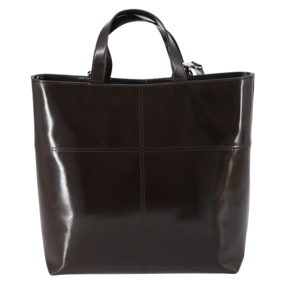 GUCCI Hand Bag Patent leather 2way Brown Auth ep11132 - Picture 2 of 16